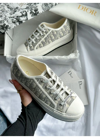 Кросівки жіночі Dior B23 White Grey Platform Premium | Діор Б32 Платформа білі демісезони (377328296)