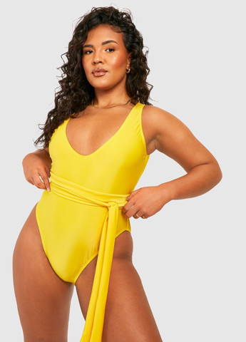 Желтый летний купальник слитный слитный Boohoo