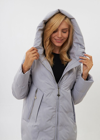 Сіро-голубий зимня куртка-пальто з капюшоном модель Visdeer 2256