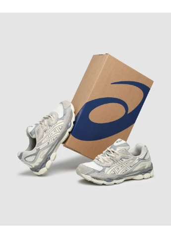 Белые летние кроссовки asics gel nyc white grey асикс гель нюк No Brand