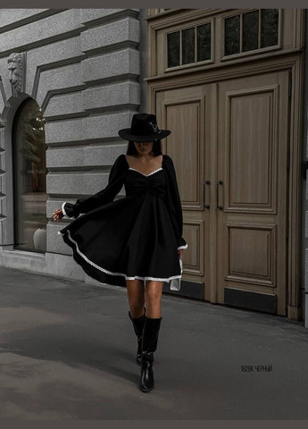 Черное праздничный, коктейльное, деловое, откровенный, повседневный, кэжуал, джинсовое, вечернее платье женское No Brand однотонное