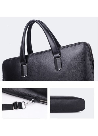 Шкіряна чоловіча ділова сумка-портфель портфель для ноутбука чорний 64028 Tiding Bag (336182106)