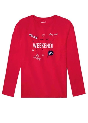 Червона всесезон піжама дівчинці. штани фланель реглан + брюки Pepperts