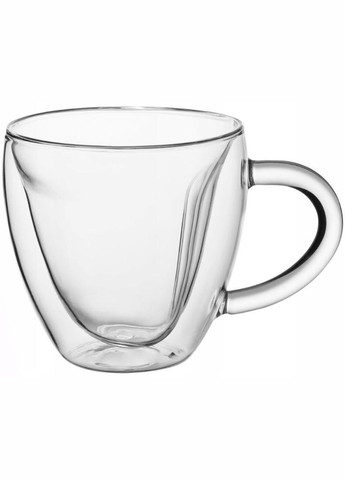 Набір 2 скляні чашки "Серце" 250мл, термочашки з подвійними стінками Kamille (339777129)