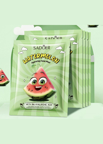 Тканевая маска для лица Watermelon Hyaluronic Acid Hydrating Mask 25 г SADOER (335057231)