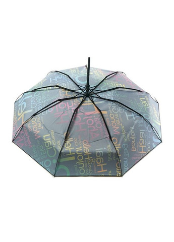 Тёмно-серый зонт автомат rain flowers №1130 "приветствия" женский на 9 спиц темно-серый средний система антиветер (299005421)