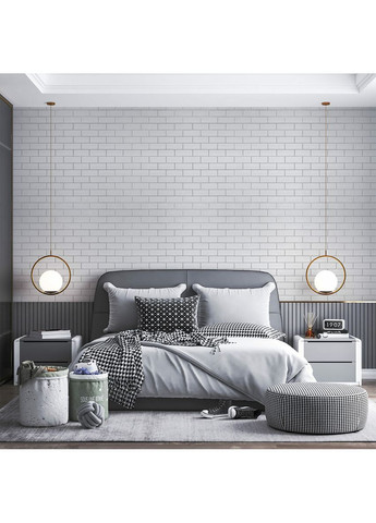 Панель стеновая 700х700х5мм Белый кирпич с серебром SW-00001502 Sticker Wall (362115273)