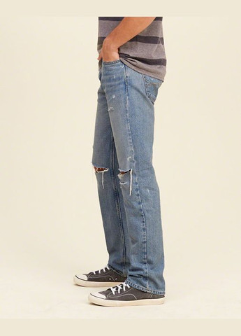 Светло-синие демисезонные джинсы classic straight hc6590m Hollister
