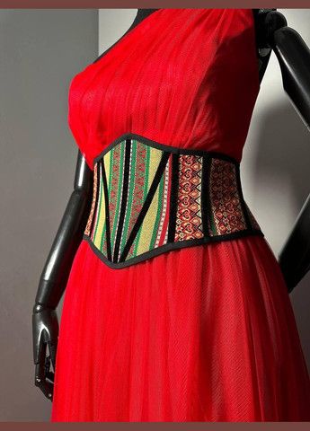 Корсет жіночий вишитий червоний у українському стилі MKGM104-4 Modna KAZKA (276838758)