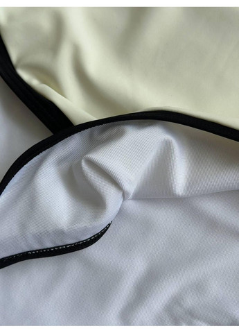 Белый летний женский купальник с черным кантом / женский стильный монокини белый с контрастными вставками / женский купальник б No Brand