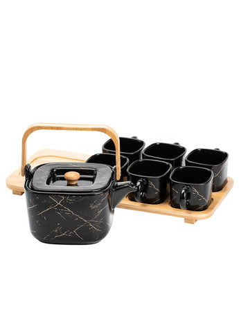 Чайный набор с подставкой, на 6 персон, черный, современный. Jooki (358706697)