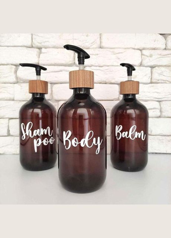 Набор дозаторов для ванной "Тоскана" 500 мл пластик, дерево (3 шт.) англ. No Brand (298794619)