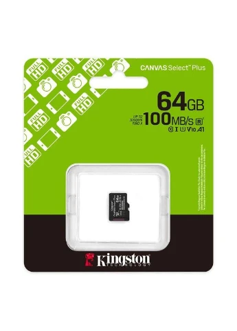 Карта памяти microSDXC 64GB Canvas Select Plus Gen3 100R A1 (SDCS3/64GB) Kingston (386304215)