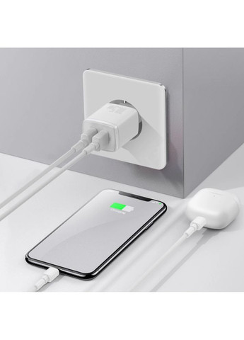 Мережевий зарядний пристрій 10.5W EU White (CCXJ010202) Baseus Compact Charger 2U (361871328)
