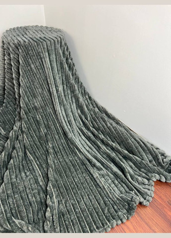Евро Плед Полоска "Шарпей" 200х220 темно-сірий PPе-тс Vital-Textile (313629970)