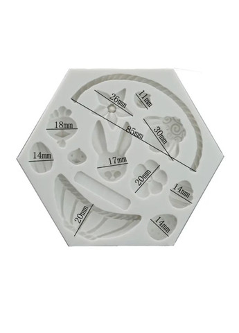 Силіконова форма для Великодня 103 на 120 мм сірий Jannet молди (351480478)