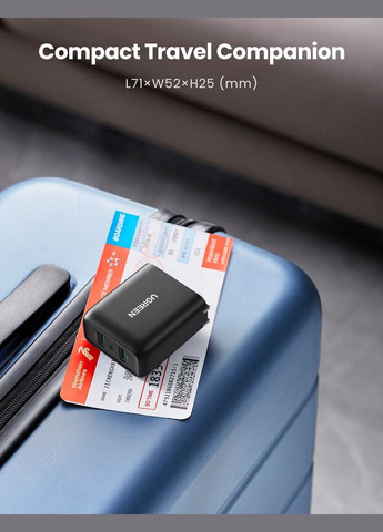 Зарядное устройство 2xUSB 36W (USB A QC 3.0) Fast Charger черный CD161 Ugreen (315761333)