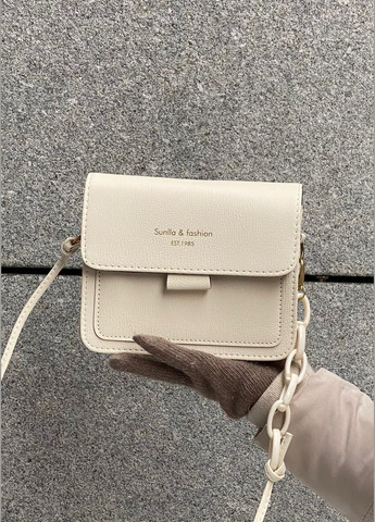 Женская классическая сумка кросс-боди молочная белая No Brand (289199492)