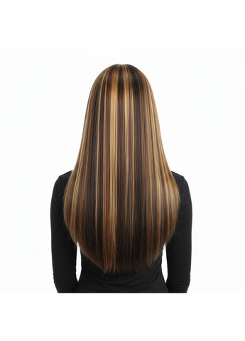 Длинный парик из прямых искусственных волос омбре 70 см Каштановый из Блонд No Brand (370645611)
