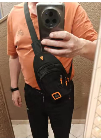 Чорна сумка слінг через плече, молодіжна нагрудна сумка Eskey (370639429)