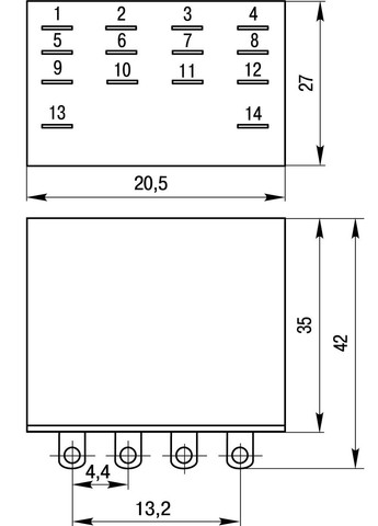 Реле проміжне e.control.p341, 3 А, 12 В DC, на 4 групи контактів i.my4.12dc E.NEXT (337360166)