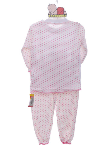 Рожева піжама з довгим рукавом для дівчинки трикотажна кітті рожева 68 см (37237) BABYKROHA