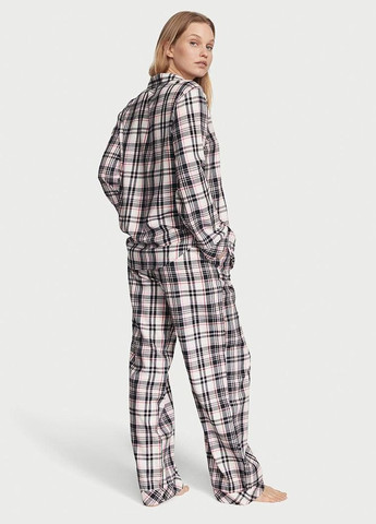 Серая всесезон женская пижама (штаны+рубашка) flannel xl серая Victoria's Secret