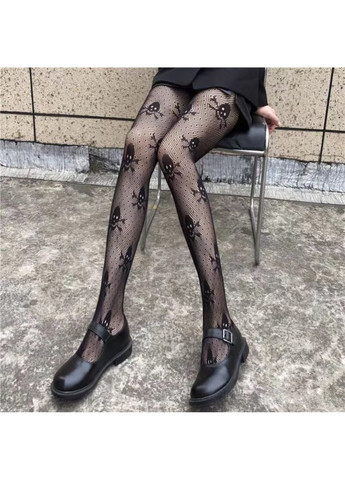 Колготи на хелловін з черепами жіночі one size чорний Jannet Колготки (361999422)