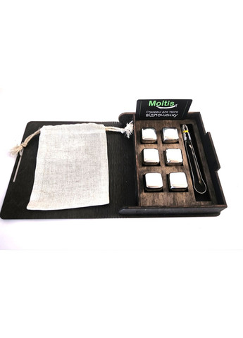 Кубики для віскі Relax Whiskey Stones Original Wood 6шт з металу срібному кольорі (MB-10505) Moltis (378650094)