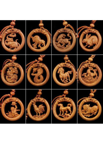 Изящный деревянный брелок в форме знаков зодиака по китайскому календарю СОБАКИ No Brand (306815506)