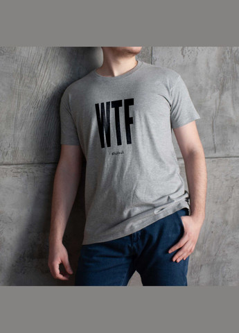 Сіра футболка чоловіча "wtf" сіра сіра (hk-32) BeriDari