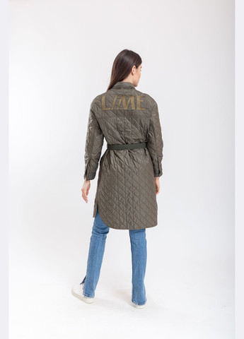 Оливковое (хаки) демисезонное Пальто Хаки Демисезон Повседневный пальто-рубашка Alberto Bini