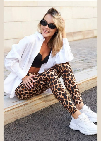 Жіночі легінси з високою талією в леопардовому принті MonCher (335013771)