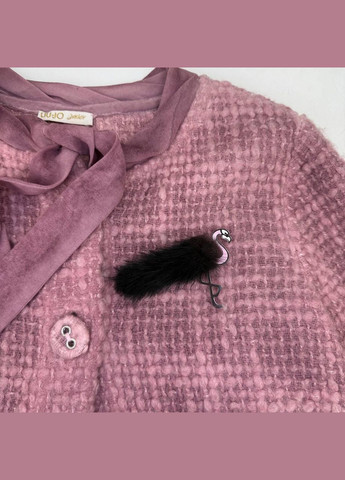 Брошь меховая, арт. 17, Фламинго, 9х5,5 см Fiona (347765983)