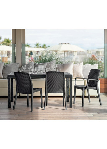 Стол для сада пластиковый Houston, графит. Bica (362582850)