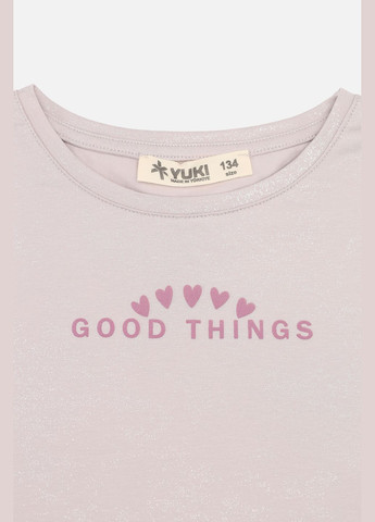 Сиреневая летняя футболка с коротким рукавом для девочки цвет сиреневый cb-00274773 Yuki