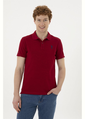 Бордовая футболка поло мужское U.S. Polo Assn.