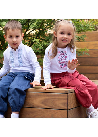 Белая вышиванка из трикотажа для девочек модный карапуз Trendy Tot трикотаж (370972645)