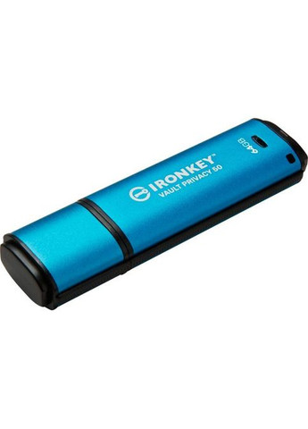 USB флэш-накопитель (IKVP50/64GB) Kingston 64GB IronKey Vault Privacy 50 Blue USB 3.2 (361109601)