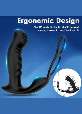 Масажер простати з ерекційними кільцями, 9 режимів з керуванням від смартфона No Brand (339864911)