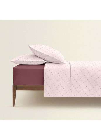 Двоспальна постіль з простирадлом на гумці MINI DOTS CS50 180х220 см Cosas (307474876)