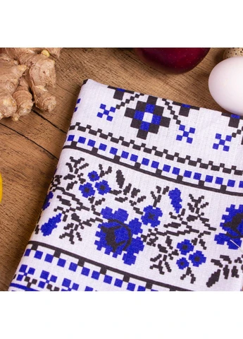 Полотенце вафельное №515 Waffle Blue ornament 45*90 Mirson комбинированный