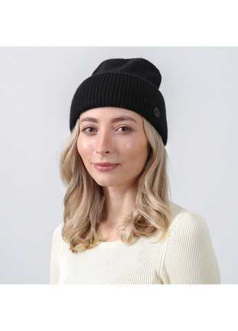 Шапка біні жіноча вовна чорна GEORGE LuckyLOOK 650-092 (367831462)