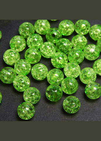 Бусины "Битое стекло", акриловые, 8 мм, салатовые, 30 шт No Brand (340483181)