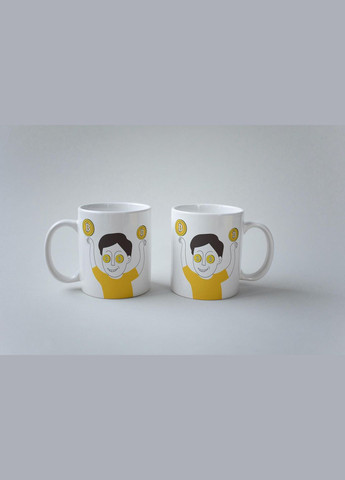 Кружка с принтом "Bitcoin" 330 мл Белая No Brand (324262963)