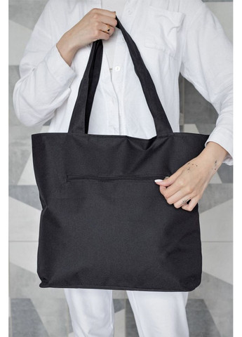 Жіноча сумка еко-шопер тканинна з принтом Crown Black Without (353706989)