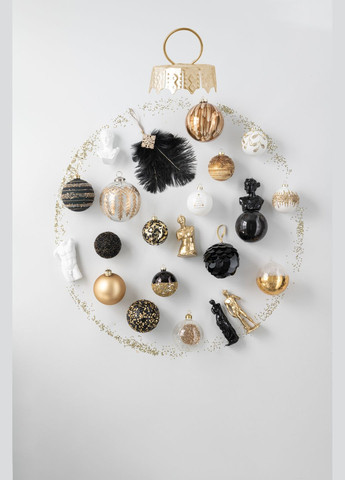 Елочные украшения с римскими статуями золотого цвета комплект из 6 штук Бельгия (49849) J-Line (305395075)