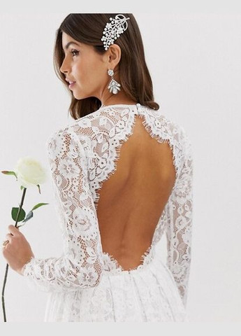 Молочна святковий сукня з відкритою спиною Asos з квітковим принтом