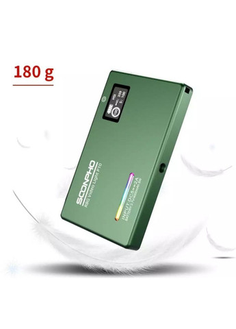 Накамерне LED світло Soonpho P10 RGB з акумулятором 4000 mAh в зеленому кольорі No Brand (366547107)