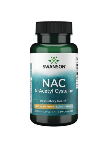 N-ацетил цистеин N-Acetyl Cysteine (NAC) 1000 mg 60 Veg Caps Swanson (292632732)